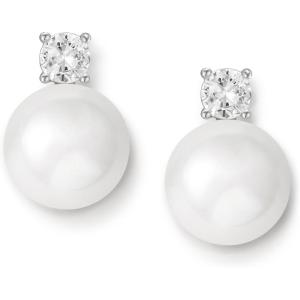 imageSWEETV Classical Pearl Dangle Drop Earrings for Women Pearl Hook Earrings Wedding Bridal Earrings for Brides BridesmaidsProm Jewelry GiftsSilverStyle2