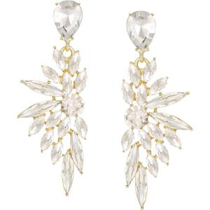 imageSWEETV Rhinestone Dangle Earrings for Women Crystal Statement Drop EarringsChandelier Wedding Bridal Earrings for Brides Prom Formal PartyGold