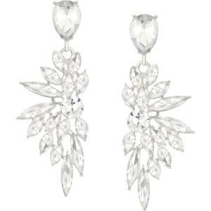 imageSWEETV Rhinestone Dangle Earrings for Women Crystal Statement Drop EarringsChandelier Wedding Bridal Earrings for Brides Prom Formal PartySilver