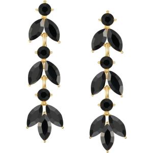 imageSWEETV Rhinestone Dangle Earrings for Women Sparkly Wedding Bridal Earrings for Brides Bridesmaids Crystal Statement Drop Earrings Prom Formal PartyBlack