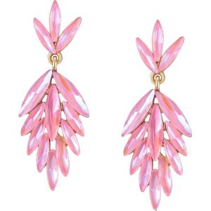 imageSWEETV Rhinestone Statement Earrings for Women Vintage Cluster Drop Dangle EarringsChandelier Earrings Dangling for Prom Wedding Bridal PartyPink