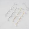 imageSWEETV 18K Gold PlatedSilver Long Pearl Drop Dangle Earrings for Women Chain Pearl Dangling Wedding Bridal Earrings for Brides Bridesmaids Prom Jewelry Gift for AdultGold