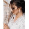 imageSWEETV Baroque Pearl Drop Earrings for Women Floral Pearl Wedding Earrings for Brides Bridal Dangle Earrings for Women Prom Party Jewelry GiftsGold