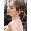 imageSWEETV Baroque Pearl Drop Earrings for Women Floral Pearl Wedding Earrings for Brides Bridal Dangle Earrings for Women Prom Party Jewelry GiftsSilver