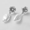 imageSWEETV Baroque Pearl Drop Earrings for Women Floral Pearl Wedding Earrings for Brides Bridal Dangle Earrings for Women Prom Party Jewelry GiftsSilver