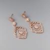 imageSWEETV Chandelier Wedding Earrings Rose Gold Bridal Earrings for Women BridesArt Deco Drop Dangle Earrings01Rose Gold