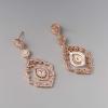 imageSWEETV Chandelier Wedding Earrings Rose Gold Bridal Earrings for Women BridesArt Deco Drop Dangle Earrings01Rose Gold