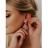 imageSWEETV Chandelier Wedding Earrings Rose Gold Bridal Earrings for Women BridesArt Deco Drop Dangle Earrings01Rose Gold