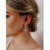 imageSWEETV Chandelier Wedding Earrings Rose Gold Bridal Earrings for Women BridesArt Deco Drop Dangle Earrings01Rose Gold