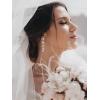 imageSWEETV Cubic Zirconia Wedding Earrings for Brides Women Crystal Chandelier Bridal Drop Dangle Earrings for Prom Pageant Formal Party Silver
