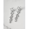 imageSWEETV Cubic Zirconia Wedding Earrings for Brides Women Crystal Chandelier Bridal Drop Dangle Earrings for Prom Pageant Formal Party Silver