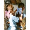 imageSWEETV Large Linen Hair Bows For Girls Handmade Cotton Floral Bow Hair Accessories Baby Girls Hair Clip Spring Flower Hair Barrettes Fable Hair Bows for Little Girl Toddler Kids TeensPinkA
