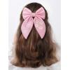 imageSWEETV Large Linen Hair Bows For Girls Handmade Cotton Floral Bow Hair Accessories Baby Girls Hair Clip Spring Flower Hair Barrettes Fable Hair Bows for Little Girl Toddler Kids TeensPinkA