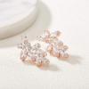 imageSWEETV Marquise Wedding Bridal Earrings for Brides Bridesmaids Crystal Cubic Zirconia Cluster Stud Earrings for Women Prom Party Jewelry GiftsRose Gold