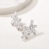 imageSWEETV Marquise Wedding Bridal Earrings for Brides Bridesmaids Crystal Cubic Zirconia Cluster Stud Earrings for Women Prom Party Jewelry GiftsSilver