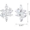 imageSWEETV Marquise Wedding Earrings for Brides Bridesmaids Cubic Zirconia Bridal Earrings Rhinestone Cluster Stud Earrings for Women Prom Party Jewelry GiftsStyle2Silver