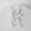 imageSWEETV Silver Pearl Drop Dangle Earrings for Women Pearl Wedding Bridal Earrings for Brides BridesmaidsProm Formal Jewelry GiftsSilver