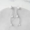 imageSWEETV Silver Pearl Drop Dangle Earrings for Women Pearl Wedding Bridal Earrings for Brides BridesmaidsProm Formal Jewelry GiftsStyle1