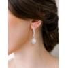 imageSWEETV Teardrop Bridal Earrings for Wedding Brides Bridesmaids Pear Shaped Dangle Drop Earrings for Women Prom Formal PartyStyle1