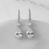 imageSWEETV Teardrop Bridal Earrings for Wedding Brides Bridesmaids Pear Shaped Dangle Drop Earrings for Women Prom Formal PartyStyle3