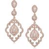 imageSWEETV Chandelier Wedding Earrings Rose Gold Bridal Earrings for Women BridesArt Deco Drop Dangle Earrings01Rose Gold