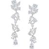 imageSWEETV Cubic Zirconia Wedding Earrings for Brides Women Crystal Chandelier Bridal Drop Dangle Earrings for Prom Pageant Formal Party Silver