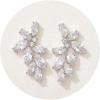 imageSWEETV Marquise Wedding Bridal Earrings for Brides Bridesmaids Crystal Cubic Zirconia Cluster Stud Earrings for Women Prom Party Jewelry GiftsSilver