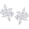 imageSWEETV Marquise Wedding Earrings for Brides Bridesmaids Cubic Zirconia Bridal Earrings Rhinestone Cluster Stud Earrings for Women Prom Party Jewelry GiftsStyle2Silver