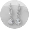 imageSWEETV Teardrop Bridal Earrings for Wedding Brides Bridesmaids Pear Shaped Dangle Drop Earrings for Women Prom Formal PartyStyle1