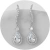 imageSWEETV Teardrop Bridal Earrings for Wedding Brides Bridesmaids Pear Shaped Dangle Drop Earrings for Women Prom Formal PartyStyle2