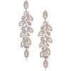 imageSWEETV Wedding Bridal Chandelier Earrings Crystal Rhinestone Drop Dangle Earrings for Women Brides01Rose Gold