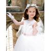 imageSWEETV 6 Pcs First Communion Veil Set for Girls 1st Communion Bow Veil Headpiece Accessories Set White Lace Veil Flower CrownWhite