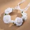 imageSWEETV 6 Pcs First Communion Veil Set for Girls 1st Communion Bow Veil Headpiece Accessories Set White Lace Veil Flower CrownWhite