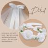 imageSWEETV 6 Pcs First Communion Veil Set for Girls 1st Communion Bow Veil Headpiece Accessories Set White Lace Veil Flower CrownWhite