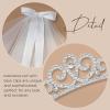 imageSWEETV 6 Pcs First Communion Veil Set for Girls 1st Communion Bow Veil Headpiece Accessories Set White Lace Veil Flower CrownWhite