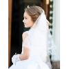 imageSWEETV 6 Pcs First Communion Veil Set for Girls 1st Communion Bow Veil Headpiece Accessories Set White Lace Veil Flower CrownWhite