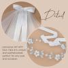 imageSWEETV 6 Pcs First Communion Veil Set for Girls 1st Communion Bow Veil Headpiece Accessories Set White Lace Veil Flower CrownWhite
