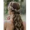 imageSWEETV Bridal Headband Wedding Headpiece for Bride Hair Accessories for Wedding Hair Pieces Crystal Pearl Hair Vine GoldGold
