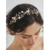 imageSWEETV Bridal Headband Wedding Headpiece for Bride Hair Accessories for Wedding Hair Pieces Crystal Pearl Hair Vine GoldGold