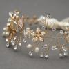 imageSWEETV Bridal Headband Wedding Headpiece for Bride Hair Accessories for Wedding Hair Pieces Crystal Pearl Hair Vine GoldGold