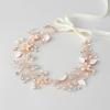 imageSWEETV Bridal Headband Wedding Headpiece for Bride Hair Accessories for Wedding Hair Pieces Crystal Pearl Hair Vine GoldRose Gold