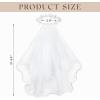 imageSWEETV First Communion Veil 1st Communion Veils For Kids Flower Girl Bow Headband Veil Holy Headpiece Wedding Catholic PartyWhite