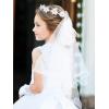 imageSWEETV First Communion Veil 1st Communion Veils For Kids Flower Girl Bow Headband Veil Holy Headpiece Wedding Catholic PartyWhite