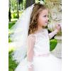 imageSWEETV First Communion Veil 1st Communion Veils For Kids Flower Girl Bow Headband Veil Holy Headpiece Wedding Catholic PartyWhite