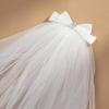 imageSWEETV First Communion Veil 1st Communion Veils For Kids Flower Girl Bow Headband Veil Holy Headpiece Wedding Catholic PartyWhite