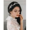 imageSWEETV FlowerLeaf Bridal Headpieces for Wedding Hair Band for Brides Headband Rhinestone Wedding Headband Silver Flower Girl Bridesmaid Hair Vine