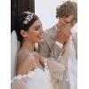 imageSWEETV Handmade Bridal Rhinestone Headpiece for Brides  Silver Hair Accessories with Headbands for Women and GirlsSilver 2