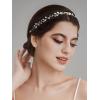 imageSWEETV Leaf Wedding Headpieces for Bride Opal Bridal Headband with Crystal Women Handmade Wedding Hair Accessories