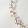 imageSWEETV Leaf Wedding Headpieces for Bride Opal Bridal Headband with Crystal Women Handmade Wedding Hair Accessories