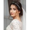 imageSWEETV Leaf Wedding Headpieces for Bride Opal Bridal Headband with Crystal Women Handmade Wedding Hair Accessories